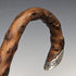 1900 British Antique Men's Cane, Curved Handle, Sterling Silver Decoration, Brown Shaft, 90cm